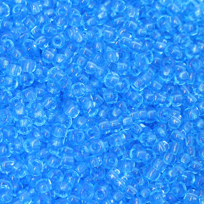 #8/0 ROCAILLES - APPROX 40G - TRANSPARENT AQUA