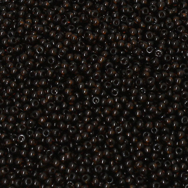 #11/0 ROCAILLES - APPROX 40G - TRANSPARENT DARK BROWN