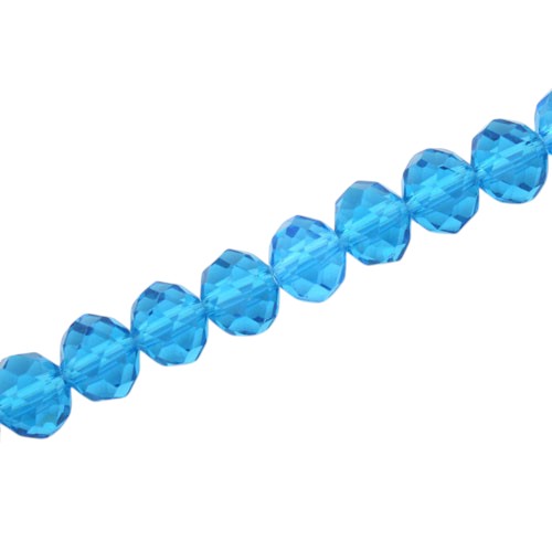 10 X 8 MM CRYSTAL RONDELLE BEADS AQUA - 72 PCS