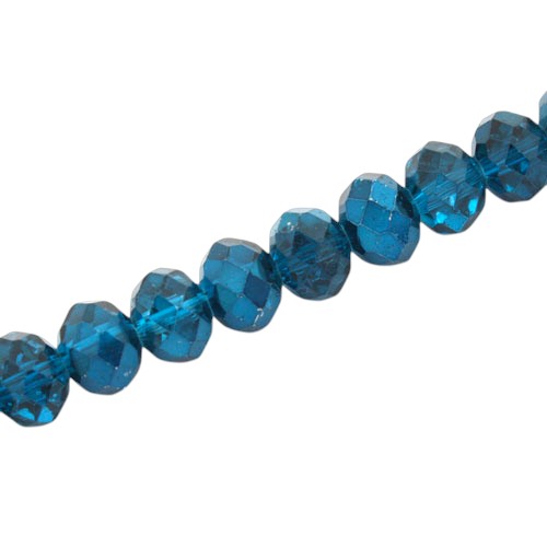 10 X 8 MM RONDELLE BEADS CRYSTAL METALLIC BLUE ZIRCON - 60 PCS