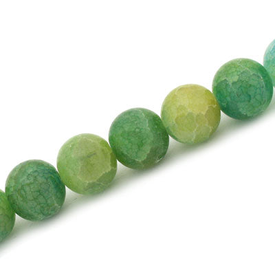 10 MM ROUND CRACKLE MIX / GREEN - 42 PCS