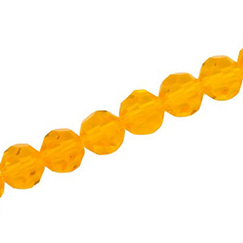 10 MM FACETED ROUND CRYSTAL BEADS APPROX 72/PCS - LIGHT ORANGE