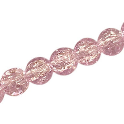 10 MM ROUND GLASS CRACKLE BEADS LIGHT PURPLE - 80 PCS
