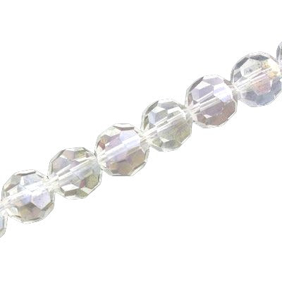 10 MM FACETED ROUND CRYSTAL BEADS APPROX 72/PCS - CRYSTAL AB