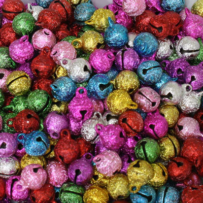 JINGLE BELLS 10MM MIX COLOURS STARDUST - 20PCS