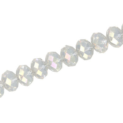 10 X 8 MM CRYSTAL RONDELLE BEADS CLEAR AB - APPROX 72 / PCS