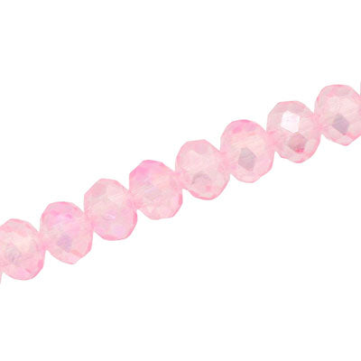 10 X 8 MM CRYSTAL RONDELLE BEADS PINK - APPROX 72 / PCS