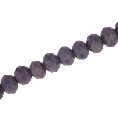 10 X 8 MM CRYSTAL RONDELLE BEADS OPAQUE PURPLE - APPROX 72 / PCS