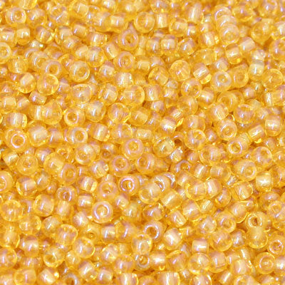 #8/0 ROCAILLES - APPROX 40G - TRANSPARENT LIGHT AMBER AB
