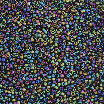 #11/0 SEED BEADS - APPROX 100G - METALLIC RAINBOW