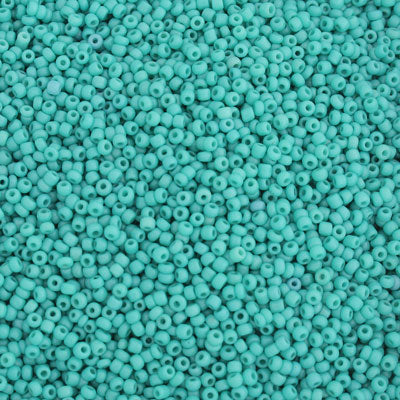 #11/0 SEED BEADS - APPROX 100G - OPAQUE TURQUOISE GREEN