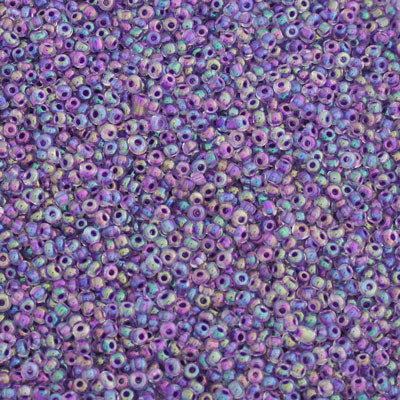 #11/0 SEED BEADS - APPROX 100G - PURPLE RAINBOW