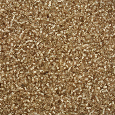 #11/0 SEED BEADS - APPROX 100G - SILVER LINED GOLD CHAMPAGNE