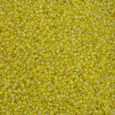 #11/0 SEED BEADS - APPROX 100G - YELLOW RAINBOW