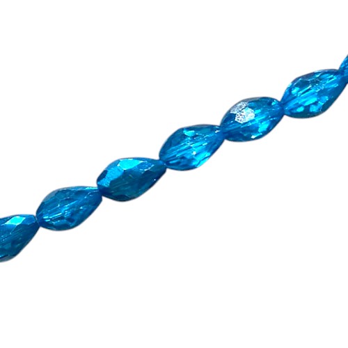 12 X 8 MM TEARDROP BEADS CRYSTAL / METALLIC AQUA - 55 PCS