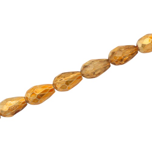 12 X 8 MM TEARDROP BEADS CRYSTAL / METALLIC COPPER - 55 PCS
