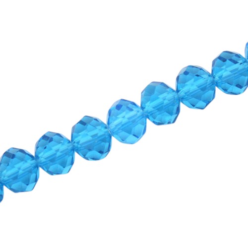 12 X 9 MM CRYSTAL RONDELLE BEADS AQUA - APPROX 72 / PCS