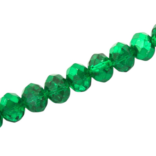 12 X 9 MM RONDELLE BEADS CRYSTAL METALLIC GREEN - 35 PCS