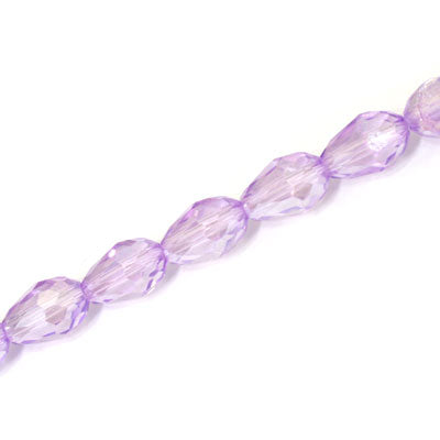 12 X 8 MM CRYSTAL TEARDROP BEADS LIGHT PURPLE - APPROX 56 PCS