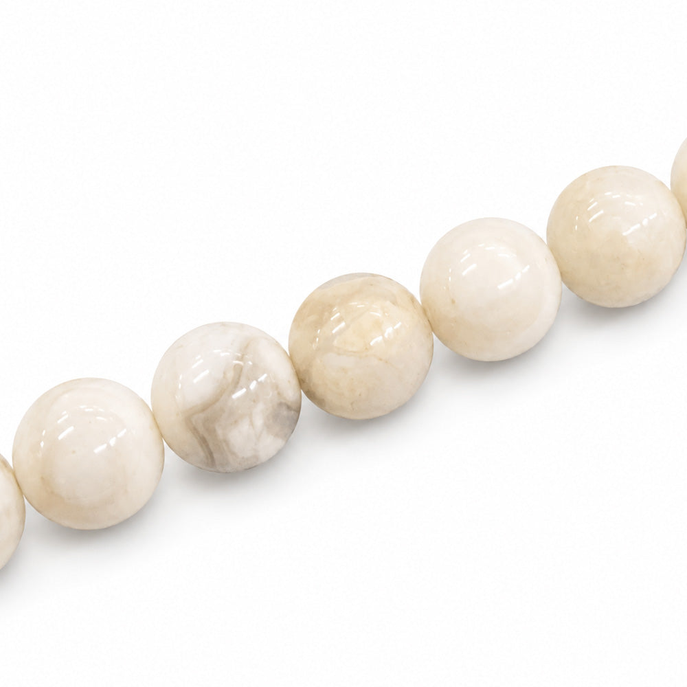 White Crazy Lace Agate 12mm Round - Approx 33pcs