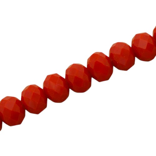 12 X 9 MM CRYSTAL RONDELLE BEADS OPAQUE RED - APPROX 72 / PCS