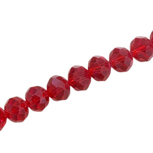 12 X 9 MM CRYSTAL RONDELLE BEADS RED - APPROX 72 / PCS