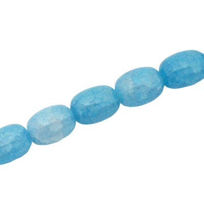 14 X 10 MM OVAL CRACKLE MIX / AQUA - 28 PCS