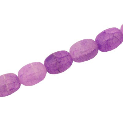 14 X 10 MM OVAL CRACKLE MIX / PURPLE - 28 PCS