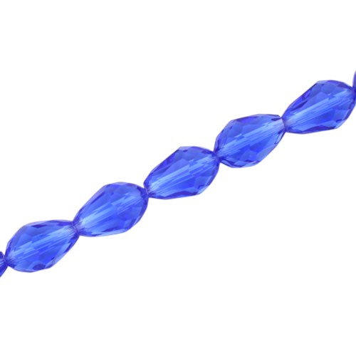 15 X 10 MM TEARDROP BEADS CRYSTAL BLUE - 48 PCS