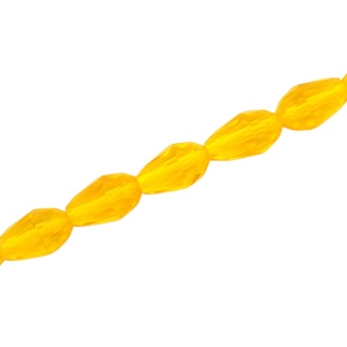 15 X 10 MM TEARDROP BEADS CRYSTAL LIGHT ORANGE - 48 PCS