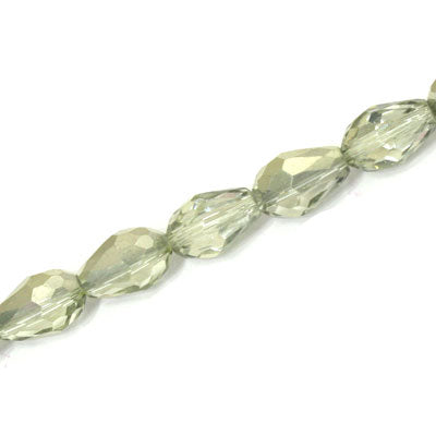 15 X 10 MM CRYSTAL TEARDROP BEADS CRYSTAL METALLIC LIGHT OLIVE - APPROX 48 PCS