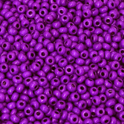 #8/0 ROCAILLES - APPROX 40G - OPAQUE DARK PURPLE