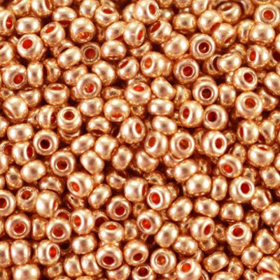 #6/0 ROCAILLES - APPROX 40G - METALLIC LIGHT COPPER
