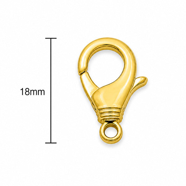 18mm Gold Lobster Clasp – 7pcs