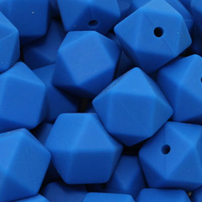 18 MM HEXAGON SILICONE BEADS AQUA - 3 PCS