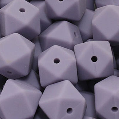 18 MM HEXAGON SILICONE BEADS MAUVE - 3 PCS