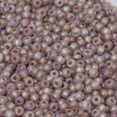 #8/0 ROCAILLES - APPROX 40G - FROSTED LIGHT PLUM AB