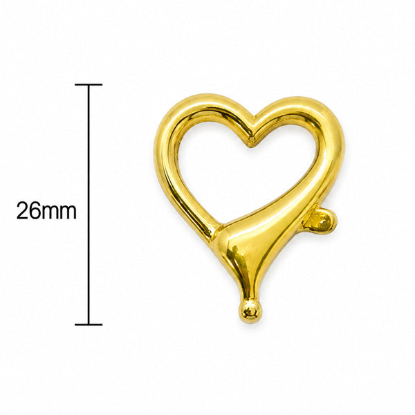 26mm Gold Heart Clasp – 3pcs