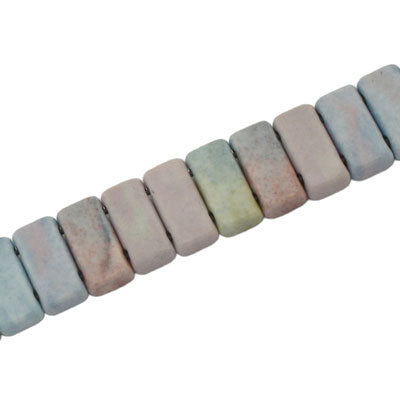 RAINBOW JASPER 2 HOLE 9 X 4 MM - 90 PCS