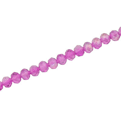 3.5 x 2.5 MM CRYSTAL RONDELLE BEADS PINK / PURPLE AB - APPROX 140 / PCS