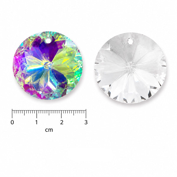 30mm Round Crystal Pendant – AB or Clear Crystal – Faceted Suncatcher Prism