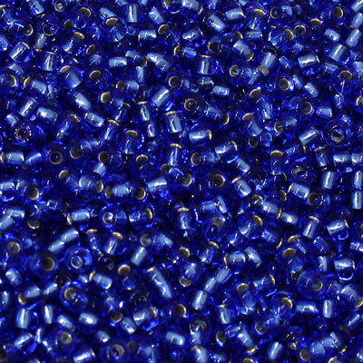 #9/0 ROCAILLES - APPROX 40G - SILVER LINED BLUE