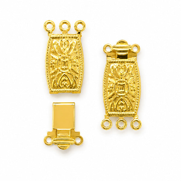 25mm Gold Multi-Strand Box Clasp – 2 Sets