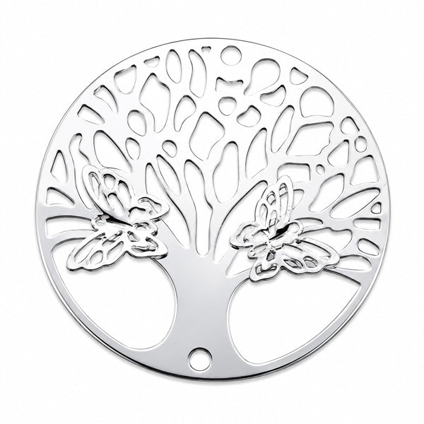 40 MM SILVER FILIGREE TREE OF LIFE CONNECTOR - 1PC