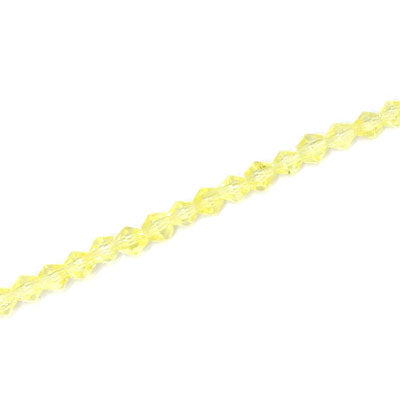 3MM CRYSTAL BI-CONE STRANDS - APPROX 100/PCS - LIGHT YELLOW
