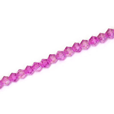 3MM CRYSTAL BI-CONE STRANDS - APPROX 100/PCS - PINK PURPLE