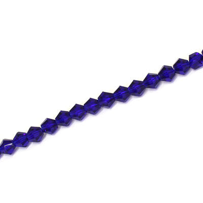 3MM CRYSTAL BI-CONE STRANDS - APPROX 100/PCS - ROYAL BLUE