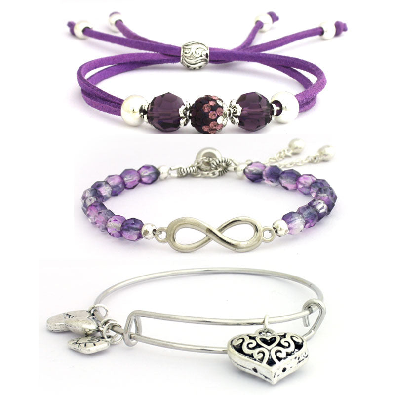 3 BRACELET SET KIT - PURPLE
