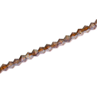 3MM CRYSTAL BI-CONE STRANDS - APPROX 100/PCS - DARK TOPAZ AB