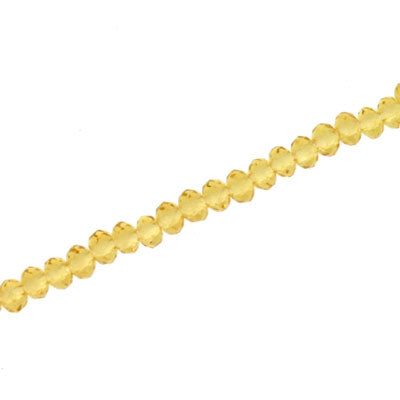 3 X 2 MM CRYSTAL RONDELLE BEADS LIGHT AMBER - APPROX 150 / PCS